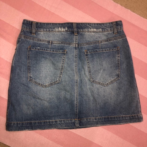 Versona NWT! Med Wash Color Denim Mini Skirt - Picture 6 of 11